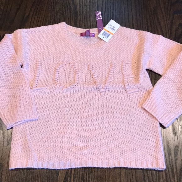 Aqua Girls (Bloomingdales) Pink Sweater LOVE NWT - Picture 1 of 5